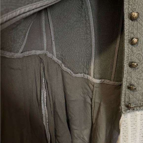 Free People Military Ruffles Jacket in Olive Green - Picture 4 of 7